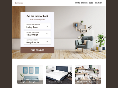 Interior Combos Website design ideation research ui ux website concept