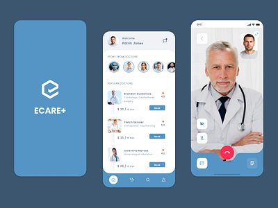 Video Health consultation App branding design doctor app health app ideation ux