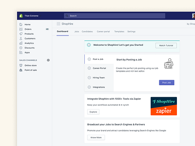 Shopify Career Portal Addon (Onboarding) ideation onboarding saas ux