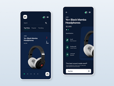 Dark Mode eCommerce - Headphones design ecommerce ideation minimal ui ux