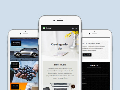 Foxgen Mobile Site flat iphone mobile site style ui