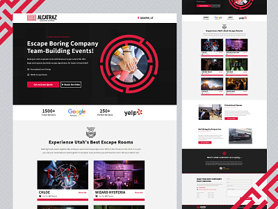 Escape Room Events // Landing Page branding clean design flat minimal ui ux vector web web design website