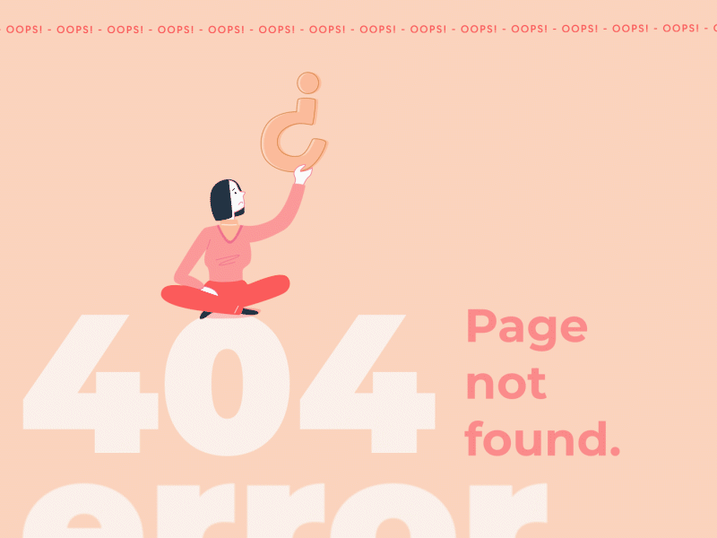 404 error 404 404error 404page design error illustration illustrator landing pastel pink ui ux web