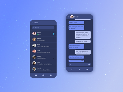 Chat - Inspired by a song app blue blueux design gradient gradients icon mobile ui typography ui uidesign ux uxdesign vector