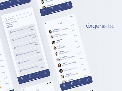 Organisite - Organizer for highschool students app chat design mobile mobile ui organizer school search results students ui uidesign ux uxdesign