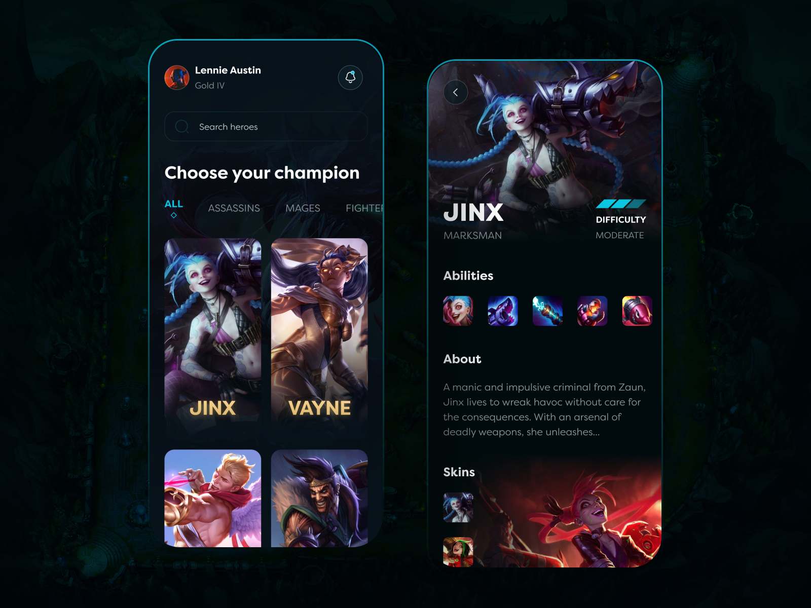 League of Legends App by Kácio Felipe on Dribbble