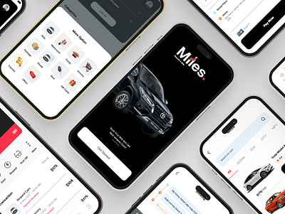 Miles. Vehicle Rental App 3d interface ui ui design