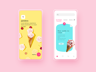 ice cream delivery app design ice cream ui ux