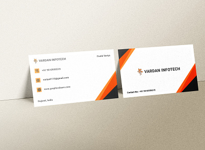 Orange and Grey Business Card branding business businesscard card card design cards ui design icon illustration logo new typography ux