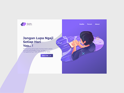 Al-qur'an Landi Page ilustrator landing design landing page design minimalist pray purple ux vector