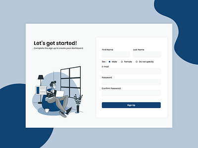 A simple UI design for a Sign Up page.