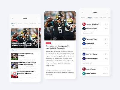 NFL App Mobile Concept app design clean football nfl sport