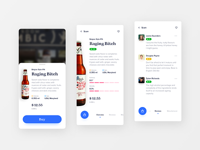 Craft Beer Companion app design augmented reality beer clean craftbeer ios mobile shopping ui design