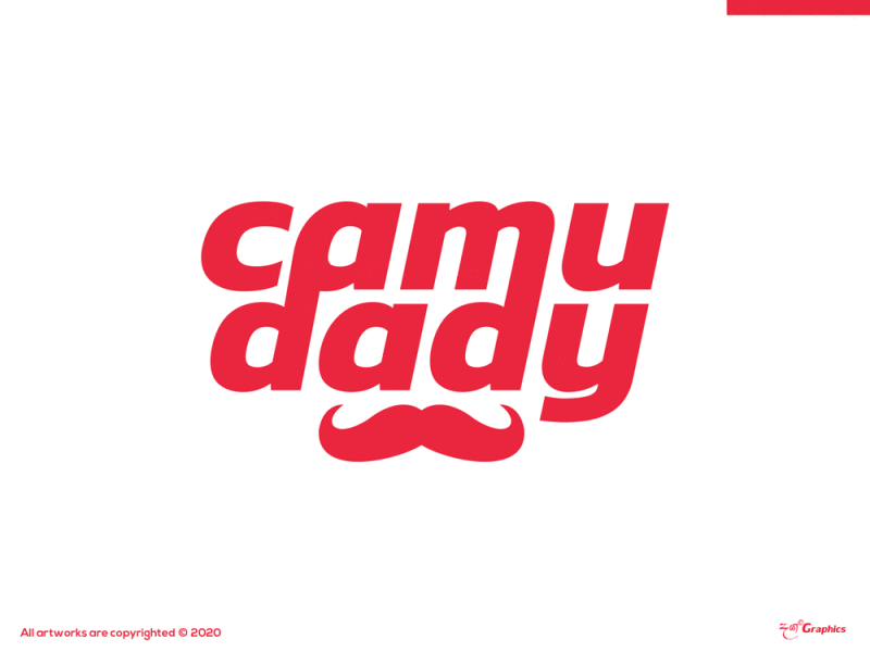 camudady logo brand | Daya Graphics beard beard logo branding camudady daddy dayagraphics event branding flat illustration illustrator logo logotype minimal red