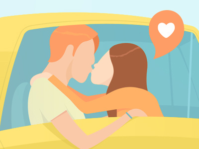 Mini Love Car 2 car couple illustration love passion