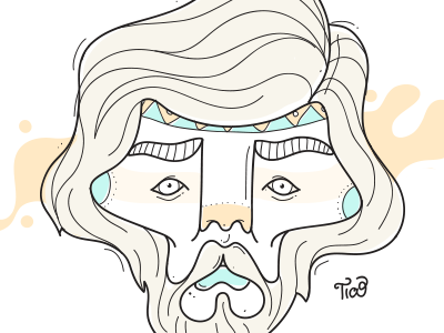 hippie bearder hippie illustration sketch