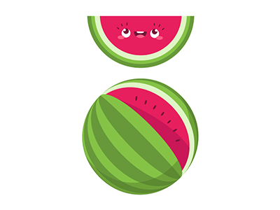 Cute Watermelon character cute fruit illustration watermelon