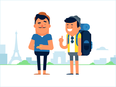 Traveler character colors cute france illustration paris tourist traveler
