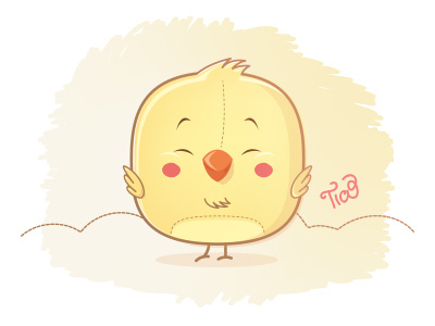 Little Bird 2 baby bird cute illustration yellow