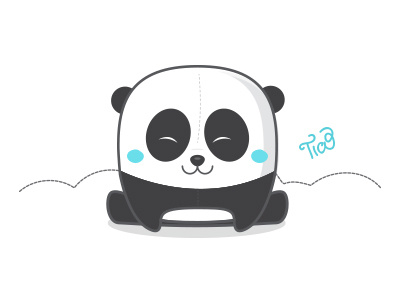 Panda's Baby animal baby black cute ilustration panda