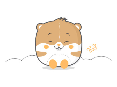 Hamster Baby animal cute hamster ilustration yellow