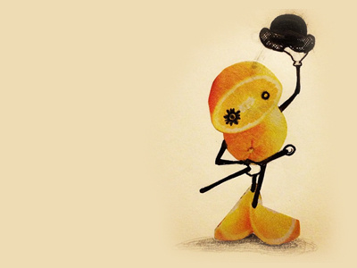 Junk Mail Treasures: A Clockwork Orange cutout drawing film illustration ink junkmail movie orange pencil sketch treasure