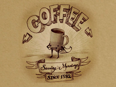 Junk Mail Treasures: Coffee!!! coffee cutout drawing illustration ink junkmail mornings mug sketch treasures