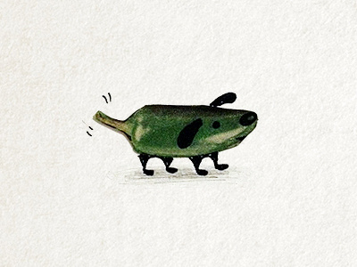 Junk Mail Treasures: A Chili Dog chili cutout dog drawing green illustration jalepeno junkmail play sketch