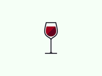 Icon 2: Deep Red glass icon illustration red wine