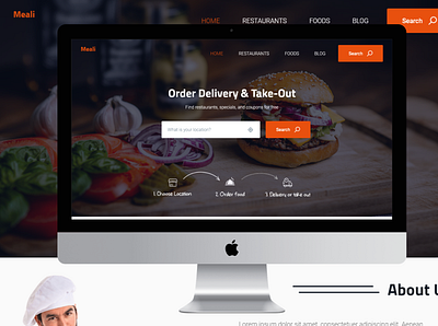 Food Delivery UI WEBSITE LANDING PAGE DESIGN mockup websiteui