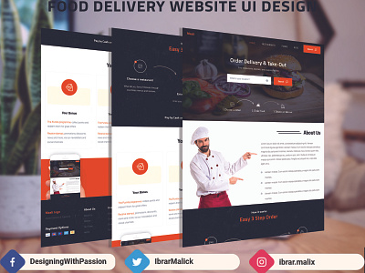 food delivery ui mockup webdesign website