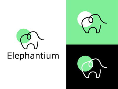 Elephantium branding design flat illustrator logo minimal web