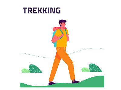 Trekking adobe illustrator art design flat graphic design illustration illustration art illustrator minimal vector