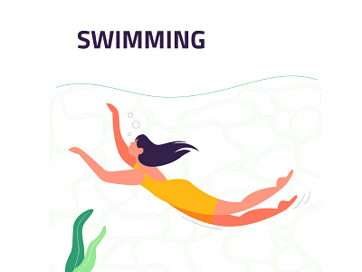 Swimming adobe illustrator art design flat graphic design illustration illustration art illustrator minimal vector