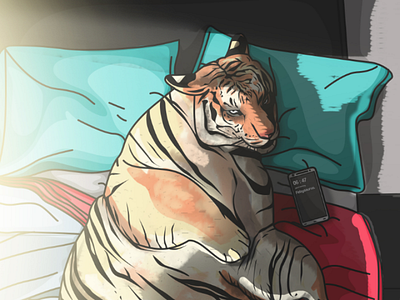 Im Lazy tiger sleep lazy bed