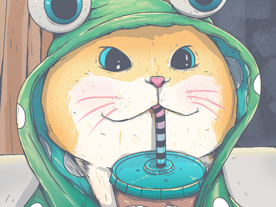 Slurppp cat animal cute artworks