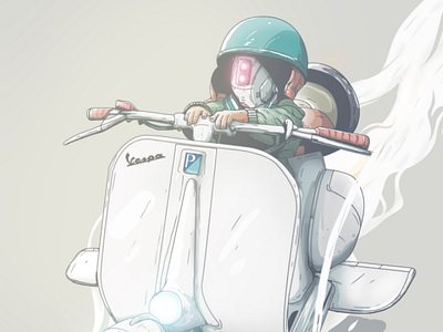 borg to ride vespa baby cyberpunk