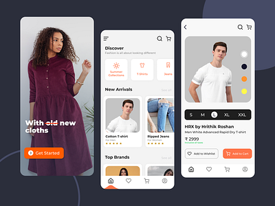 E-commerce App UI application clothing design ecommerce graphic design mobileapp mobileappui shop ui uiux ux