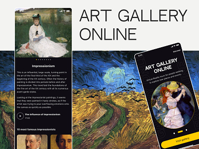 ART GALLERY ONLINE art art gallery gallery online mobile app mobile application ui