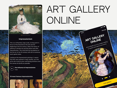 ART GALLERY ONLINE art art gallery gallery online mobile app mobile application ui