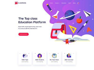 Learning Platform Landing Page by Uixfold on Dribbble