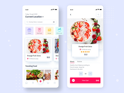 Food Delivery app ui design 2020 2020 trend clean cooking delivery design designs food food and drink mobile ui online shop order product restaurant ui uixfold userinterface