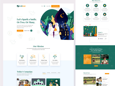 Charity Non Profit landing page design 2020 2020 trend charity charity event clean design donations food donation illustrations landingpage minimal trend ui uixfold ux webdesign