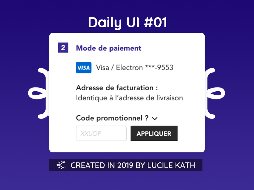 Daily UI #01 - Valider une commande daily ui dailyui design ecommerce order shipment shop ui design uidesign uiux uiux designer ux design uxdesign web design website