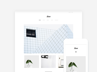 Neue - WordPress Portfolio grid layout minimal minimalist portfolio responsive simple theme website wordpress