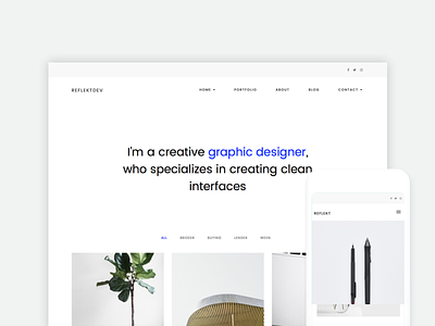 Reflekt layout minimal minimalist portfolio website white white space wordpress