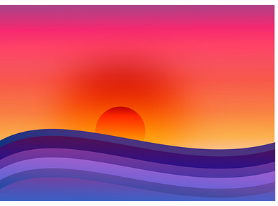 sunset animation art branding design flat illustration inkscape logo minimal sun sunset vector