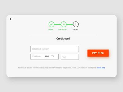 Credit Card checkout page