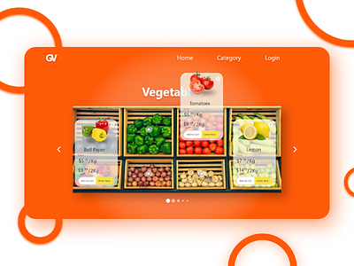 Vegetable selling web app fresh orange ui ui design uiux