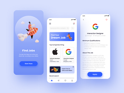 Jobs searching app UI design